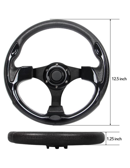 Volante de Carro de Golf YEHICY Universal 31.75 cm Negro