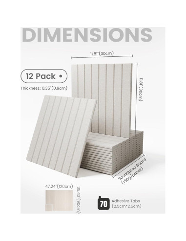 Tablero de Corcho Fieltro Grande Fluxynara 121.92x91.44cm 12 Piezas