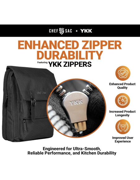 Bolsa de Cuchillos Chef Sac Vintage - 30+ Bolsillos, Negro