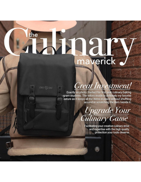 Bolsa de Cuchillos Chef Sac Vintage - 30+ Bolsillos, Negro