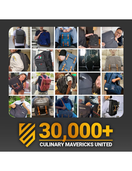 Bolsa de Cuchillos Chef Sac Vintage - 30+ Bolsillos, Negro