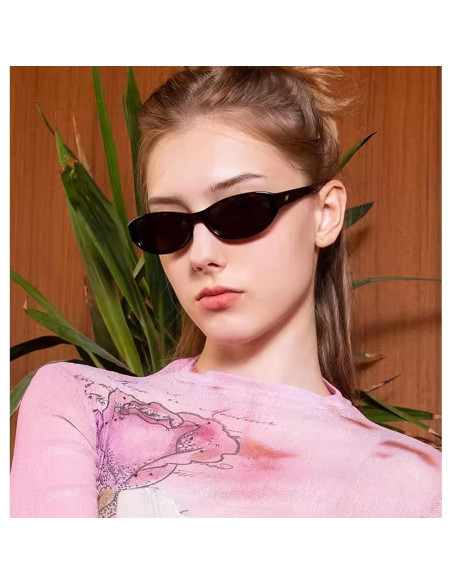 Gafas de sol ovaladas BRMHDY para mujeres, UV400, retro