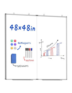 Pizarra Blanca Magnética 121.9x121.9 cm Mifuro con Accesorios