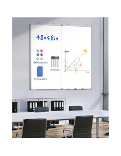 Pizarra Blanca Magnética 121.9x121.9 cm Mifuro con Accesorios 2
