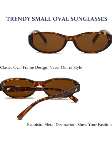 Gafas de sol ovaladas BRMHDY para mujeres, UV400, retro