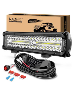 Barra de Luz LED NAOEVO 30 cm 300W 30000LM Blanca Offroad