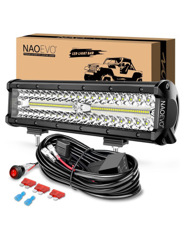 Barra de Luz LED NAOEVO 30 cm 300W 30000LM Blanca Offroad
