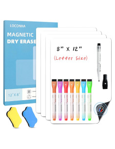 Pizarra Blanca Magnética Borrable LOCONHA 30x20cm 4 Piezas