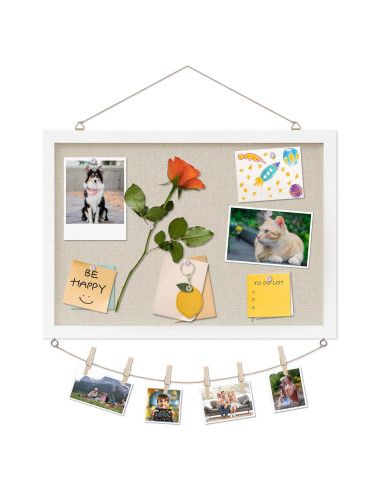 Tablero de corcho DAHAPYBOO 30x43 cm blanco para oficina