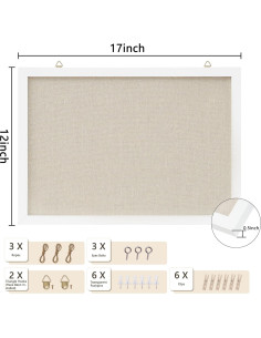 Tablero de corcho DAHAPYBOO 30x43 cm blanco para oficina 2