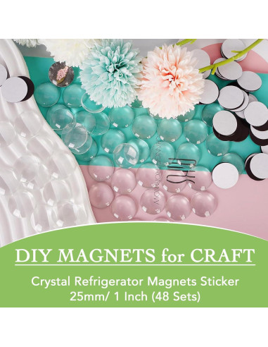 Imanes de Manualidades BEDARTIST 96pcs Vidrio 2.54cm Redondos