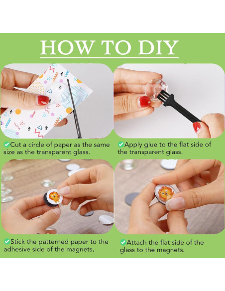 Imanes de Manualidades BEDARTIST 96pcs Vidrio 2.54cm Redondos