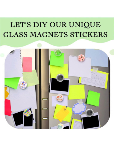 Imanes de Manualidades BEDARTIST 96pcs Vidrio 2.54cm Redondos