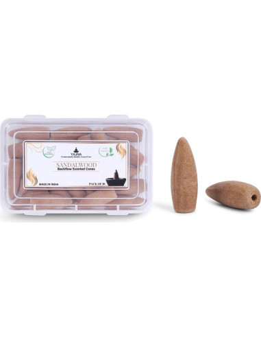 Conos de Incienso de Sándalo Yajna - 20 Unidades Hechos a Mano