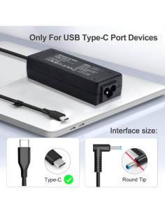 Cargador USB-C 65W DMKAOLLK para Laptop HP y Universal 2