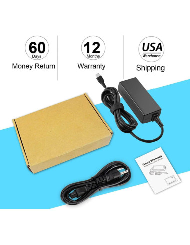 Cargador USB-C 65W DMKAOLLK para Laptop HP y Universal