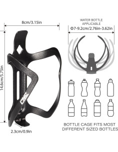 Soporte para Botella de Agua de Bicicleta CNC - Paquete de 2 - Negro 2