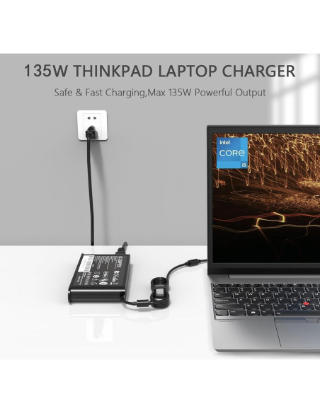 Adaptador de CA 135W Speott para Laptop Lenovo ThinkPad