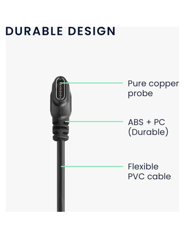 Cargador USB-C kwmobile para Huami Amazfit Falcon - 1m Negro