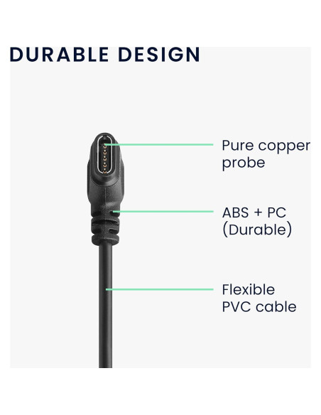 Cargador USB-C kwmobile para Huami Amazfit Falcon - 1m Negro