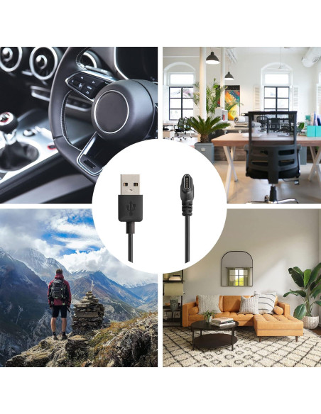 Cargador USB-C kwmobile para Huami Amazfit Falcon - 1m Negro