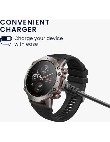 Cargador USB-C kwmobile para Huami Amazfit Falcon - 1m Negro