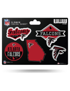 Calcomanías Troqueladas NFL Rico Industries - Halcones de Atlanta - 5 Piezas