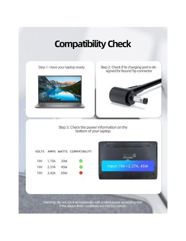Cargador Adaptador CA 45W Dexpt para Asus Zenbook y Vivobook