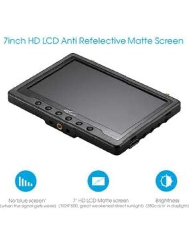 Monitor FPV Flysight Black Pearl RC801 7" HD 1024x600 con DVR