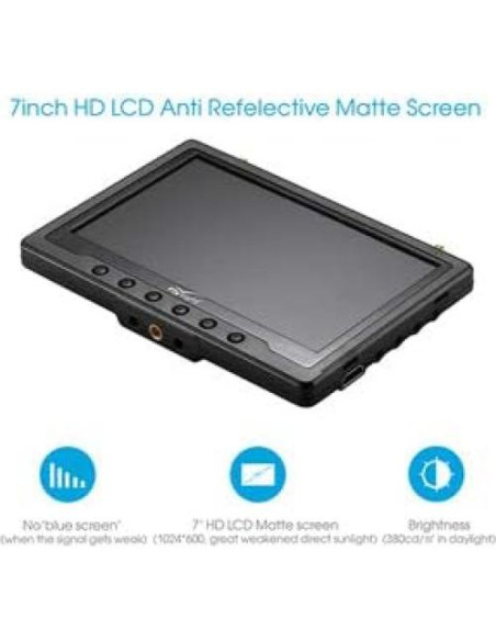 Monitor FPV Flysight Black Pearl RC801 7" HD 1024x600 con DVR