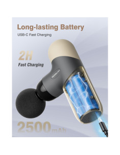 Pistola de Masaje Morelax M893 Portátil 6 Cabezas 4 Velocidades 2