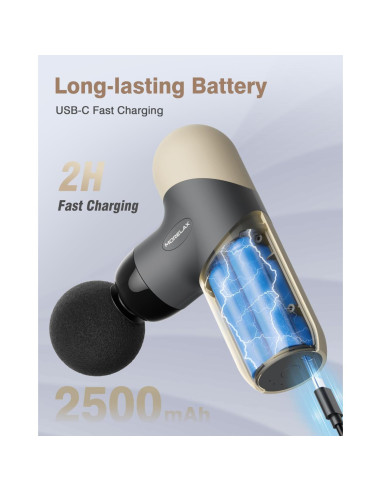 Pistola de Masaje Morelax M893 Portátil 6 Cabezas 4 Velocidades