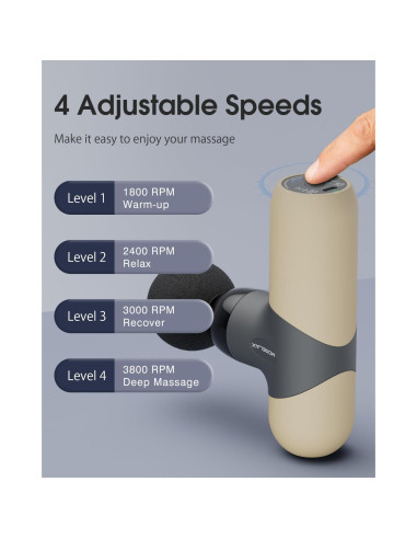 Pistola de Masaje Morelax M893 Portátil 6 Cabezas 4 Velocidades