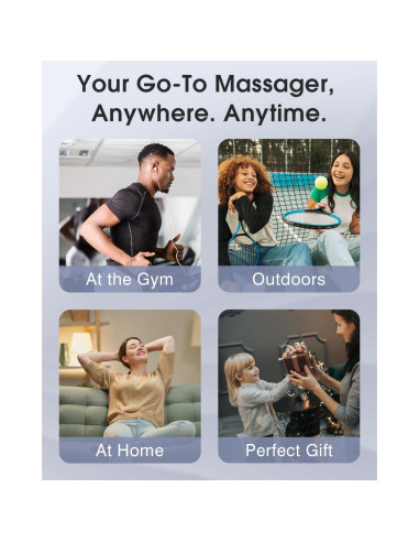 Pistola de Masaje Morelax M893 Portátil 6 Cabezas 4 Velocidades