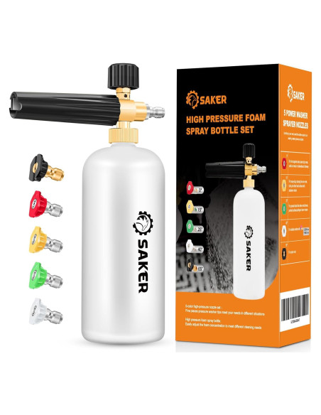 Cañón de Espuma Saker con 5 Boquillas para Lavadora de Presión