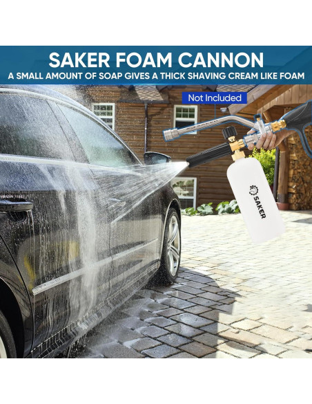 Cañón de Espuma Saker con 5 Boquillas para Lavadora de Presión