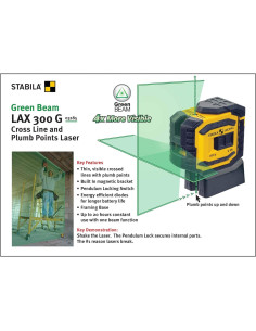 Nivel Láser Verde Stabila 03185 LAX 300 con Auto-Nivelación 2