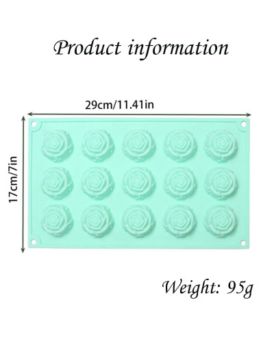 Moldes de Silicona Rosa 2 Pcs 15 Cavidades para Pasteles
