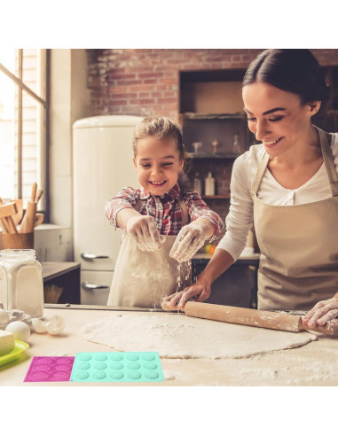 Moldes de Silicona Rosa 2 Pcs 15 Cavidades para Pasteles