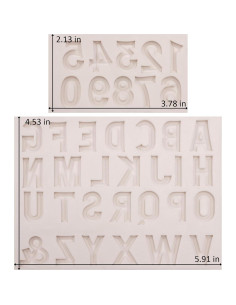 26 Moldes de Silicona Letras y Números 3D Xcake Lcook 2
