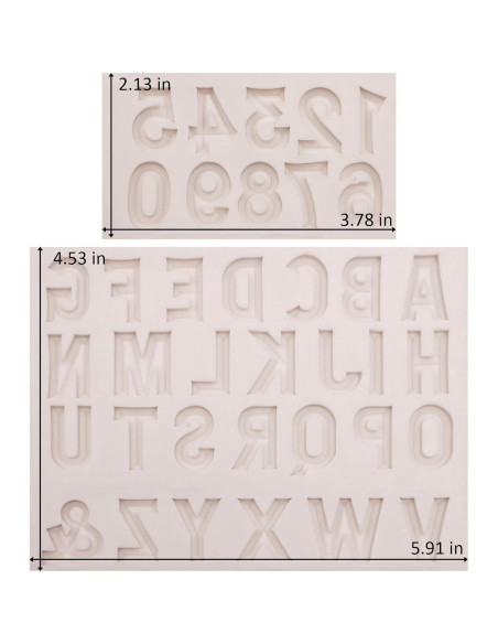 26 Moldes de Silicona Letras y Números 3D Xcake Lcook
