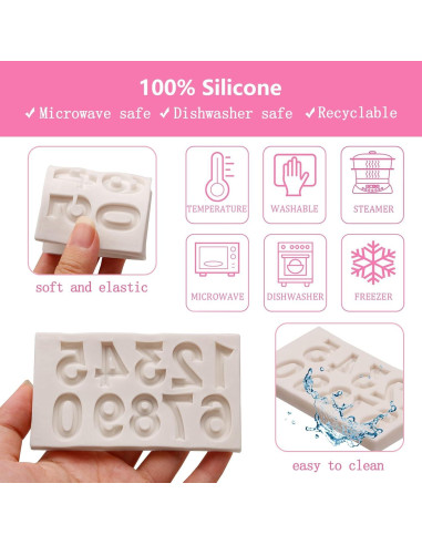 26 Moldes de Silicona Letras y Números 3D Xcake Lcook