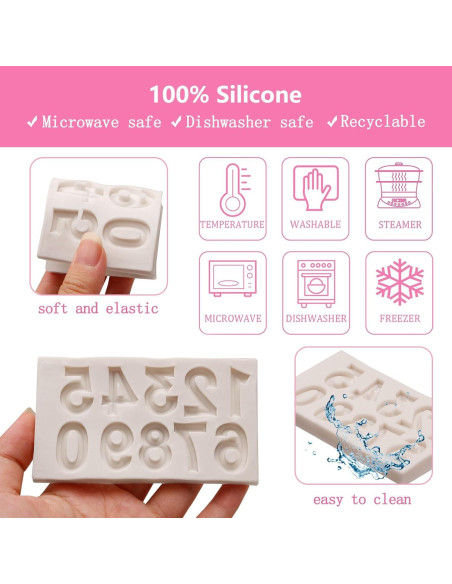 26 Moldes de Silicona Letras y Números 3D Xcake Lcook