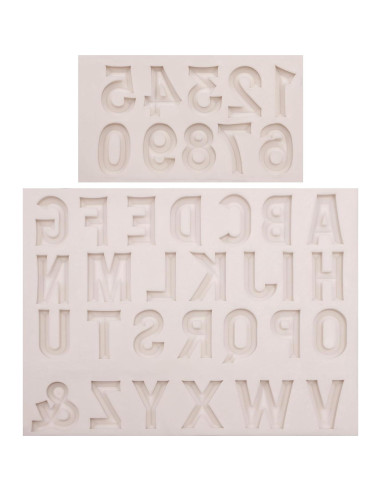 26 Moldes de Silicona Letras y Números 3D Xcake Lcook