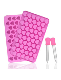 Moldes de Silicona Corazón Mini Yuntop - 2 Piezas Rosa