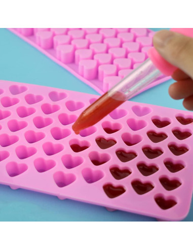 Moldes de Silicona Corazón Mini Yuntop - 2 Piezas Rosa