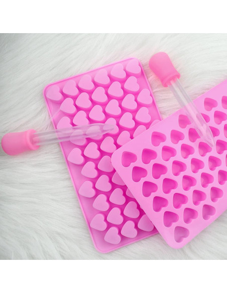 Moldes de Silicona Corazón Mini Yuntop - 2 Piezas Rosa