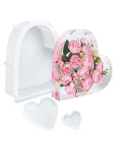 Molde de Resina Corazón Grande KISREL 3 PCS Silicona