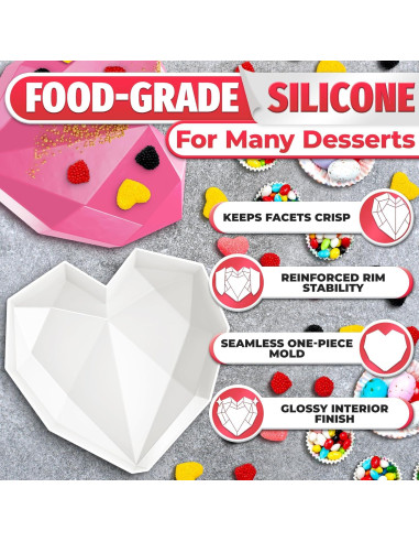 Molde de Silicona Corazón HYQO 18.5x16.5cm Antiadherente