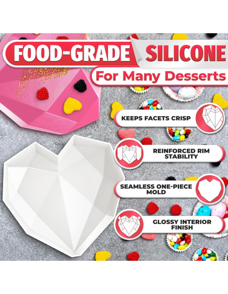 Molde de Silicona Corazón HYQO 18.5x16.5cm Antiadherente